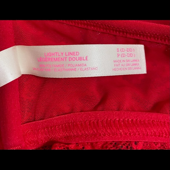 PINK Victoria’s Secret red lace bra small D-DD - Picture 7 of 7